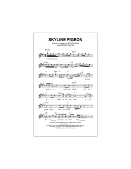 page one of Skyline Pigeon (Lead Sheet / Fake Book)