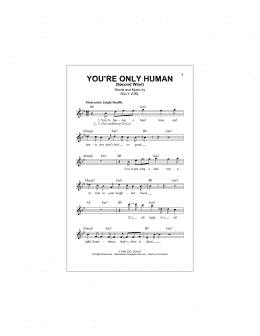 page one of You're Only Human (Second Wind) (Lead Sheet / Fake Book)