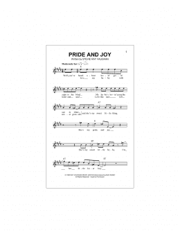 page one of Pride And Joy (Lead Sheet / Fake Book)
