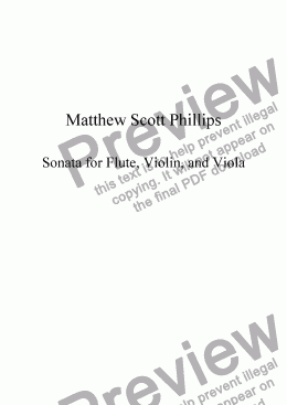page one of Sonata for Flute, Violin, and Viola