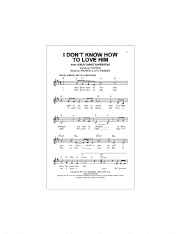 page one of I Don't Know How To Love Him (Lead Sheet / Fake Book)
