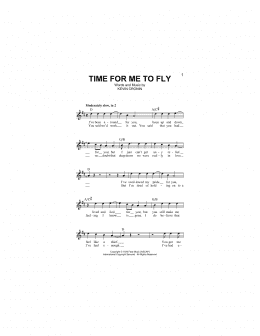 page one of Time For Me To Fly (Lead Sheet / Fake Book)
