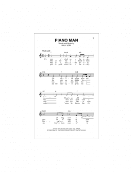 page one of Piano Man (Lead Sheet / Fake Book)