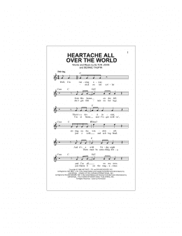 page one of Heartache All Over The World (Lead Sheet / Fake Book)