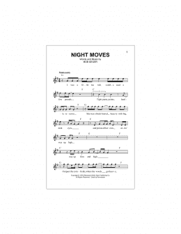 page one of Night Moves (Lead Sheet / Fake Book)