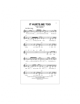 page one of It Hurts Me Too (Lead Sheet / Fake Book)