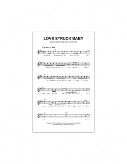page one of Love Struck Baby (Lead Sheet / Fake Book)