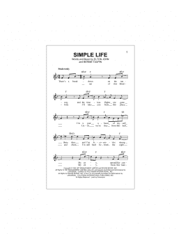 page one of Simple Life (Lead Sheet / Fake Book)