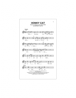 page one of Honky Cat (Lead Sheet / Fake Book)