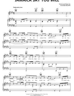 page one of Jamaica Say You Will (Piano, Vocal & Guitar Chords (Right-Hand Melody))