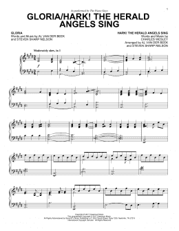 page one of Gloria/Hark! The Herald Angels Sing (Piano & Vocal)