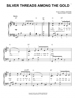page one of Silver Threads Among The Gold (Easy Piano)