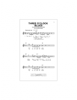 page one of Three O'Clock Blues (Lead Sheet / Fake Book)