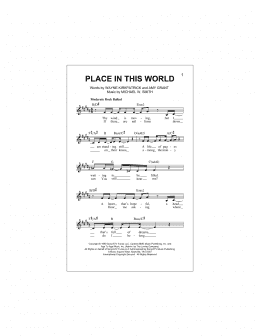 page one of Place In This World (Lead Sheet / Fake Book)