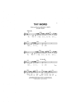 page one of Thy Word (Lead Sheet / Fake Book)