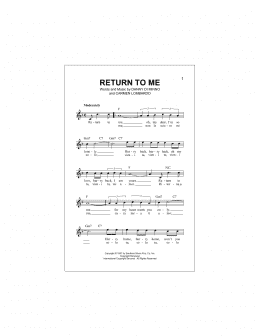 page one of Return To Me (Lead Sheet / Fake Book)