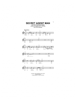 page one of Secret Agent Man (Lead Sheet / Fake Book)