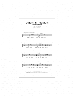 page one of Tonight's The Night (Gonna Be Alright) (Lead Sheet / Fake Book)