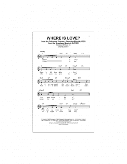 page one of Where Is Love? (Lead Sheet / Fake Book)