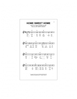 page one of Home Sweet Home (Lead Sheet / Fake Book)