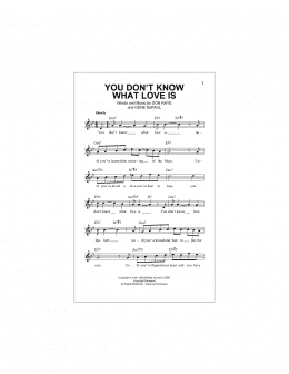 page one of You Don't Know What Love Is (Lead Sheet / Fake Book)