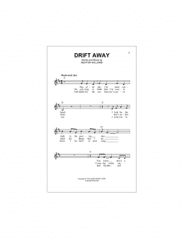 page one of Drift Away (Lead Sheet / Fake Book)