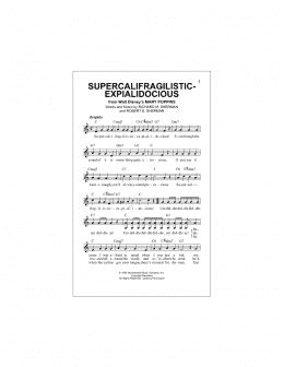 page one of Supercalifragilisticexpialidocious (from Mary Poppins) (Lead Sheet / Fake Book)