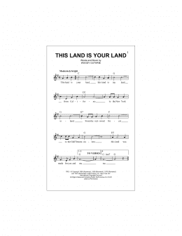 page one of This Land Is Your Land (Lead Sheet / Fake Book)