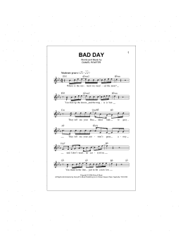 page one of Bad Day (Lead Sheet / Fake Book)