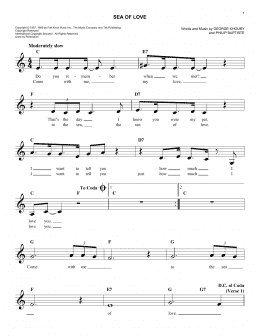 page one of Sea Of Love (Easy Lead Sheet / Fake Book)