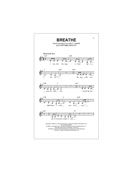 page one of Breathe (Lead Sheet / Fake Book)