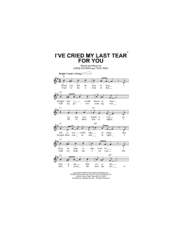 page one of I've Cried My Last Tear For You (Lead Sheet / Fake Book)