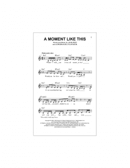 page one of A Moment Like This (Lead Sheet / Fake Book)