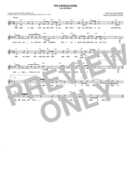 page one of The Exodus Song (Lead Sheet / Fake Book)