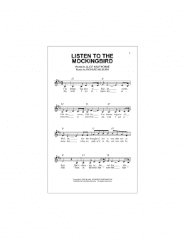 page one of Listen To The Mocking Bird (Lead Sheet / Fake Book)