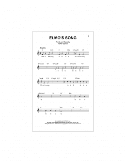 page one of Elmo's Song (Lead Sheet / Fake Book)