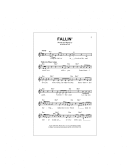 page one of Fallin' (Lead Sheet / Fake Book)