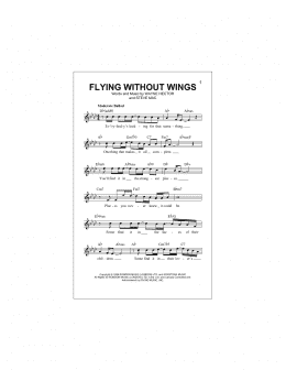 page one of Flying Without Wings (Lead Sheet / Fake Book)