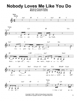 page one of Nobody Loves Me Like You Do (Pro Vocal)