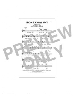 page one of I Don't Know Why (I Just Do) (Lead Sheet / Fake Book)