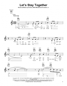 page one of Let's Stay Together (Ukulele)