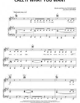 page one of Call It What You Want (Piano, Vocal & Guitar Chords (Right-Hand Melody))