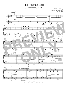 page one of The Ringing Bell (La cloche sonne), S. 238 (Educational Piano)