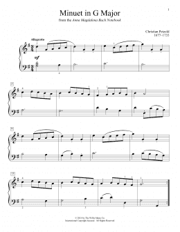 page one of Minuet In G Major (Educational Piano)