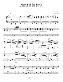 page one of March Of The Trolls (Trolltog) (Educational Piano)