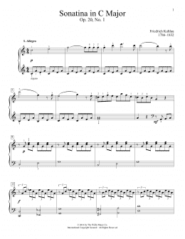page one of Sonatina In C Major, Op. 20, No. 1 (Educational Piano)