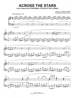 page one of Across The Stars (from Star Wars: Attack of the Clones) (arr. Phillip Keveren) (Piano Solo)