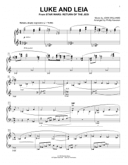 page one of Luke And Leia (from Star Wars: Return of the Jedi) (arr. Phillip Keveren) (Piano Solo)