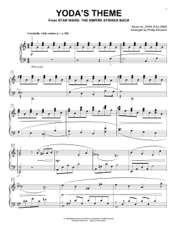 page one of Yoda's Theme (from Star Wars: The Empire Strikes Back) (arr. Phillip Keveren) (Piano Solo)