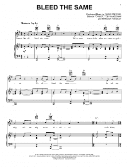 page one of Bleed The Same (Piano, Vocal & Guitar Chords (Right-Hand Melody))